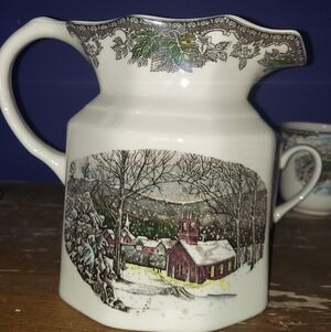 Scenic Ceramic Pitcher with Handle